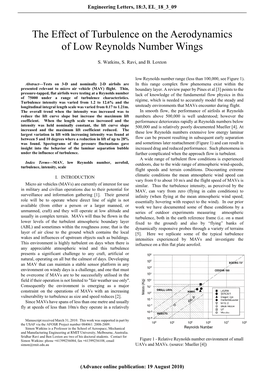 The Effect of Turbulence on the Aerodynamics of Low Reynolds Number Wings