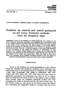 Predation by Muricid and Naticid Gastropods on the Lower Tortonian Moilusks from the Korytnica Clays