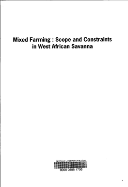 Mixed Farming : Scope and Constraints in West African Savanna