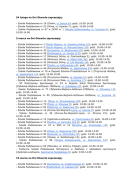 Godz. 10.00-14.00 - Szkoła Podstawowa Nr 23 (Oliwa, Ul