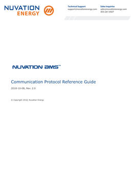 Communication Protocol Reference Guide