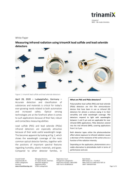 Measuring Infrared Radiation Using Trinamix Lead Sulfide and Lead Selenide Detectors