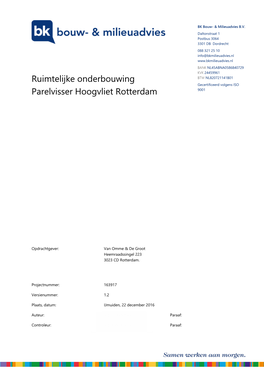 Ruimtelijke Onderbouwing Parelvisser Hoogvliet Rotterdam