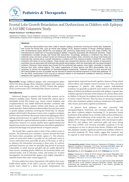 Frontal Lobe Growth Retardation And