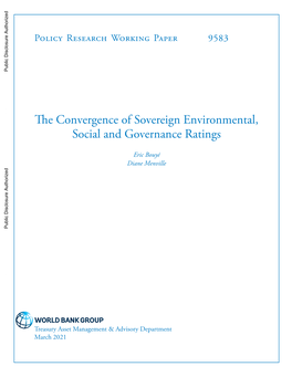 The Convergence of Sovereign Environmental, Social and Governance Ratings