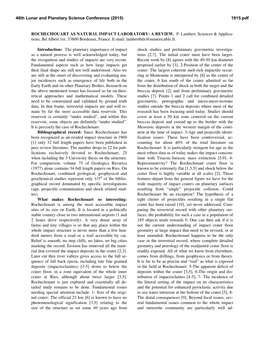 Rochechouart As Natural Impact Laboratory: a Review