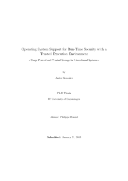 Operating System Support for Run-Time Security with a Trusted Execution Environment