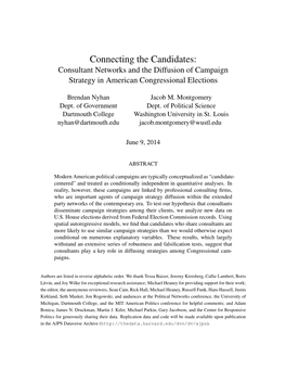 Connecting the Candidates: Consultant Networks and the Diffusion of Campaign Strategy in American Congressional Elections