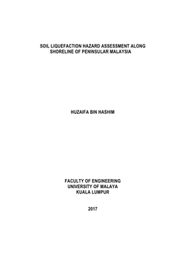 Soil Liquefaction Hazard Assessment Along Shoreline of Peninsular Malaysia