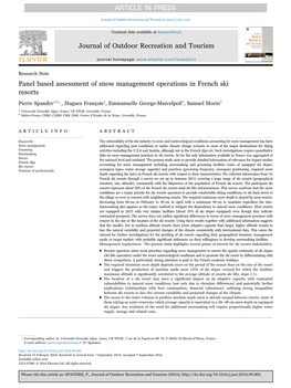 Panel Based Assessment of Snow Management Operations in French