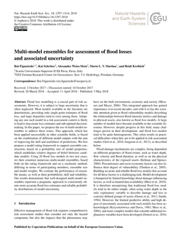 Multi-Model Ensembles for Assessment of Flood Losses And