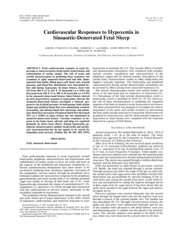 Cardiovascular Responses to Hypoxemia in Sinoaortic-Denervated Fetal Sheep