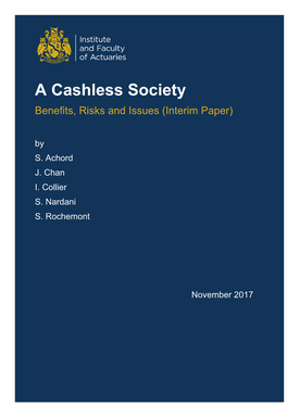 A Cashless Society – Benefits, Risks and Issues