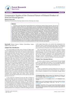 Comparative Studies of the Chemical Nature of Ethanol Product Of