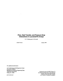 Flow, Heat Transfer, and Pressure Drop Interactions in Louvered-Fin Arrays