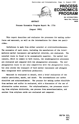 Pesticides and Intermediates, Supp. A