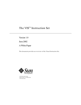 2 the VIS Instruction Set Pdist Instruction