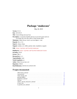 Package 'Snakecase'