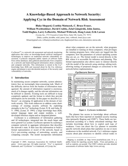 A Knowledge-Based Approach to Network Security: Applying Cyc in the Domain of Network Risk Assessment