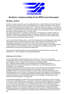Hirschhorn – Ausbauvorschläge Für Den ÖPNV in Einer Grenzregion
