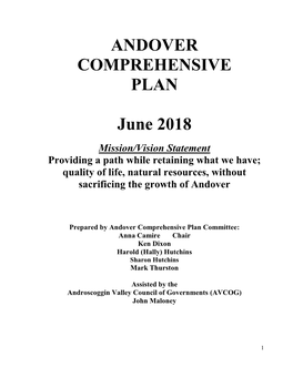 ANDOVER COMPREHENSIVE PLAN June 2018