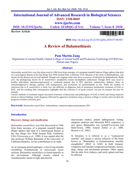 A Review of Balamuthiasis