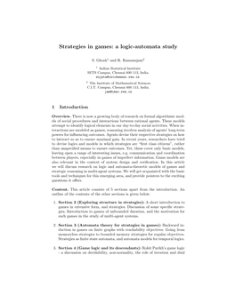 Strategies in Games: a Logic-Automata Study