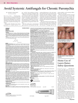 Avoid Systemic Antifungals for Chronic Paronychia