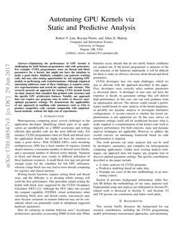 Autotuning GPU Kernels Via Static and Predictive Analysis