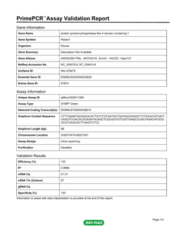 Primepcr™Assay Validation Report