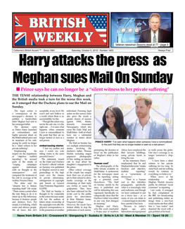 Harry Attacks the Press As Meghan Sues Mail on Sunday