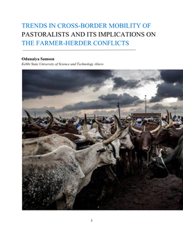 Trends in Cross-Border Mobility of Pastoralists and Its Implications on the Farmer-Herder Conflicts