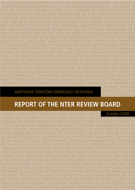 Northern Territory Emergency Response: Report of the NTER