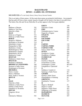 Balestrand Bind I – Gards- Og Ættesoge