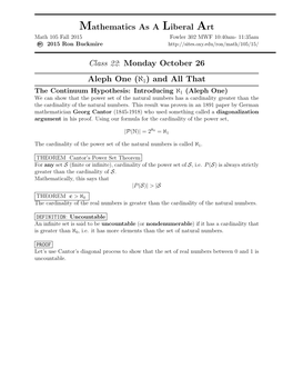 The Continuum Hypothesis