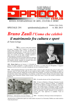 Bruno Zauli L'uomo Che Celebrò Il Matrimonio Fra Cultura E Sport