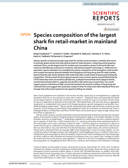 Species Composition of the Largest Shark Fin Retail-Market in Mainland