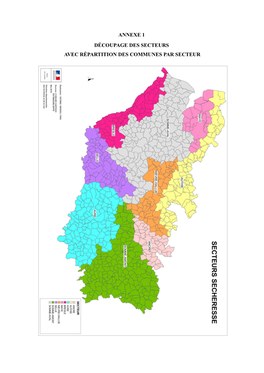 ANNEXE 1 DÉCOUPAGE DES SECTEURS AVEC RÉPARTITION DES COMMUNES PAR SECTEUR Secteur 1 : AUTHIE (Bassin-Versant De L’Authie Dans Le Département De La Somme)