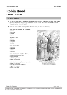 Robin Hood.Worksheet