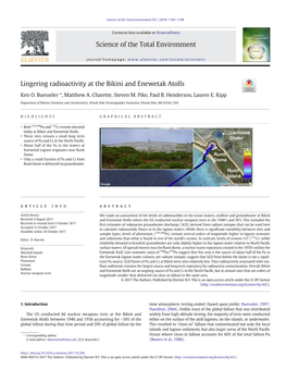 Lingering Radioactivity at the Bikini and Enewetak Atolls (Pdf)