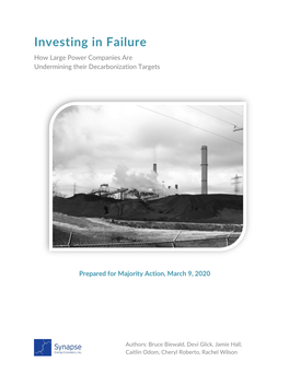 Investing in Failure How Large Power Companies Are Undermining Their Decarbonization Targets