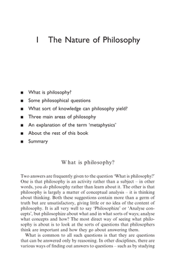 1 the Nature of Philosophy