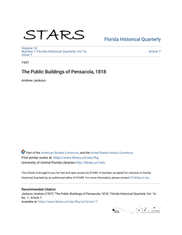 The Public Buildings of Pensacola, 1818