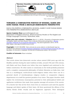 Towards a Comparative Poetics of Buddha, Kabir and Guru Nanak: Aparna Lanjewar Bose from a Secular Democratic Perspective