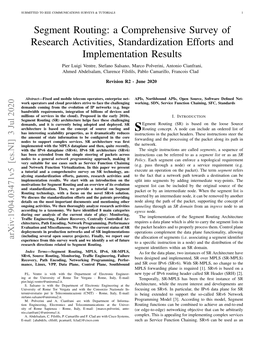 Segment Routing: a Comprehensive Survey of Research Activities, Standardization Efforts and Implementation Results