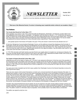 NEWSLETTER October 2013