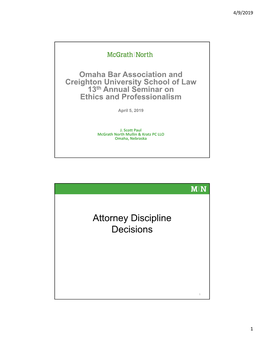 Attorney Discipline Decisions