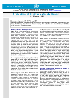 Protection of Civilians Weekly Report 4 – 10 February 2009