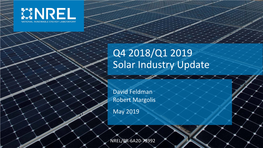 Q4 2018 / Q1 2019 Solar Industry Update