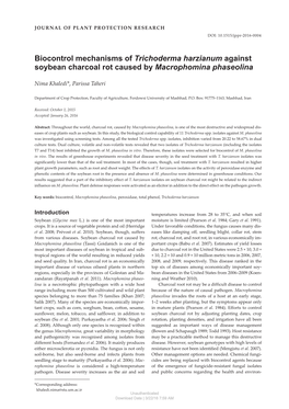 Biocontrol Mechanisms of Trichoderma Harzianum Against Soybean Charcoal Rot Caused by Macrophomina Phaseolina